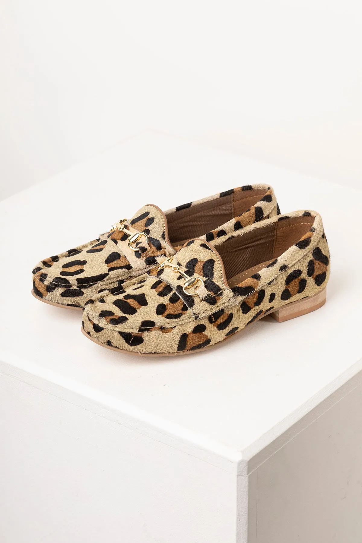 Ladies Leopard Print Loafers - Wrelton