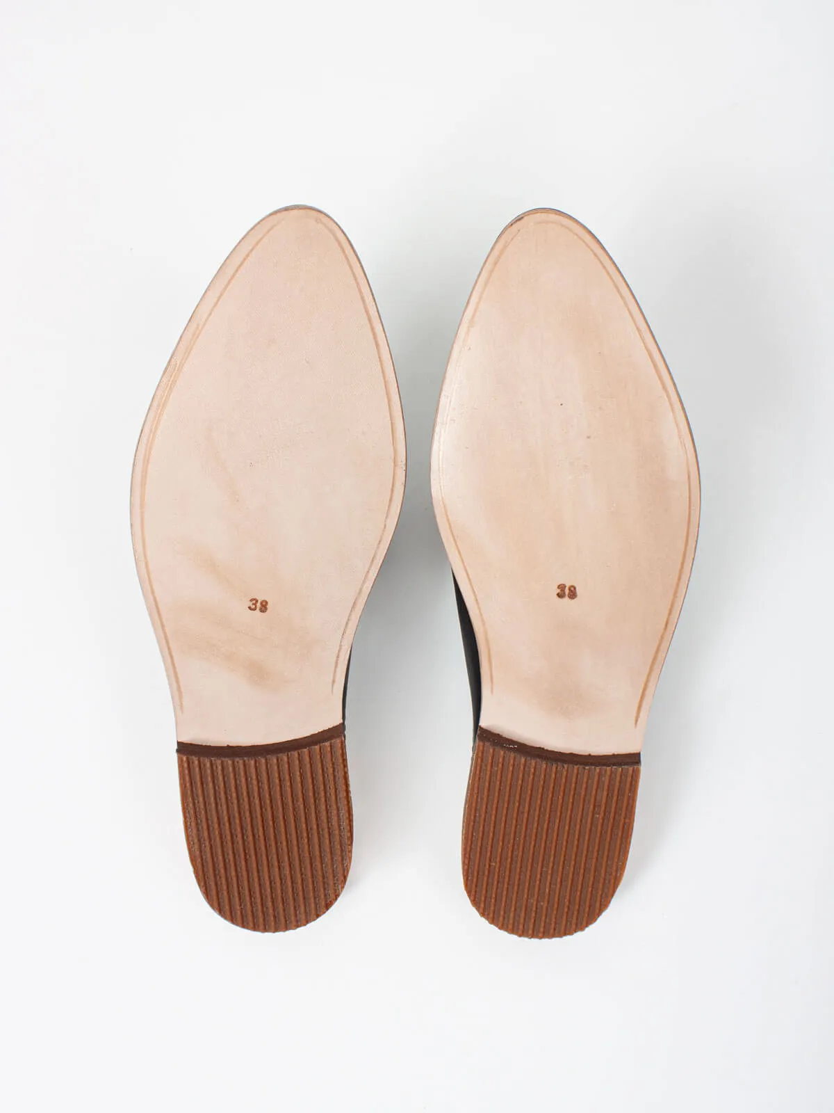 Leather Mules, Tan