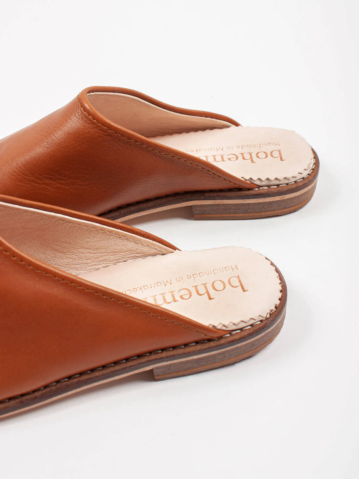 Leather Mules, Tan