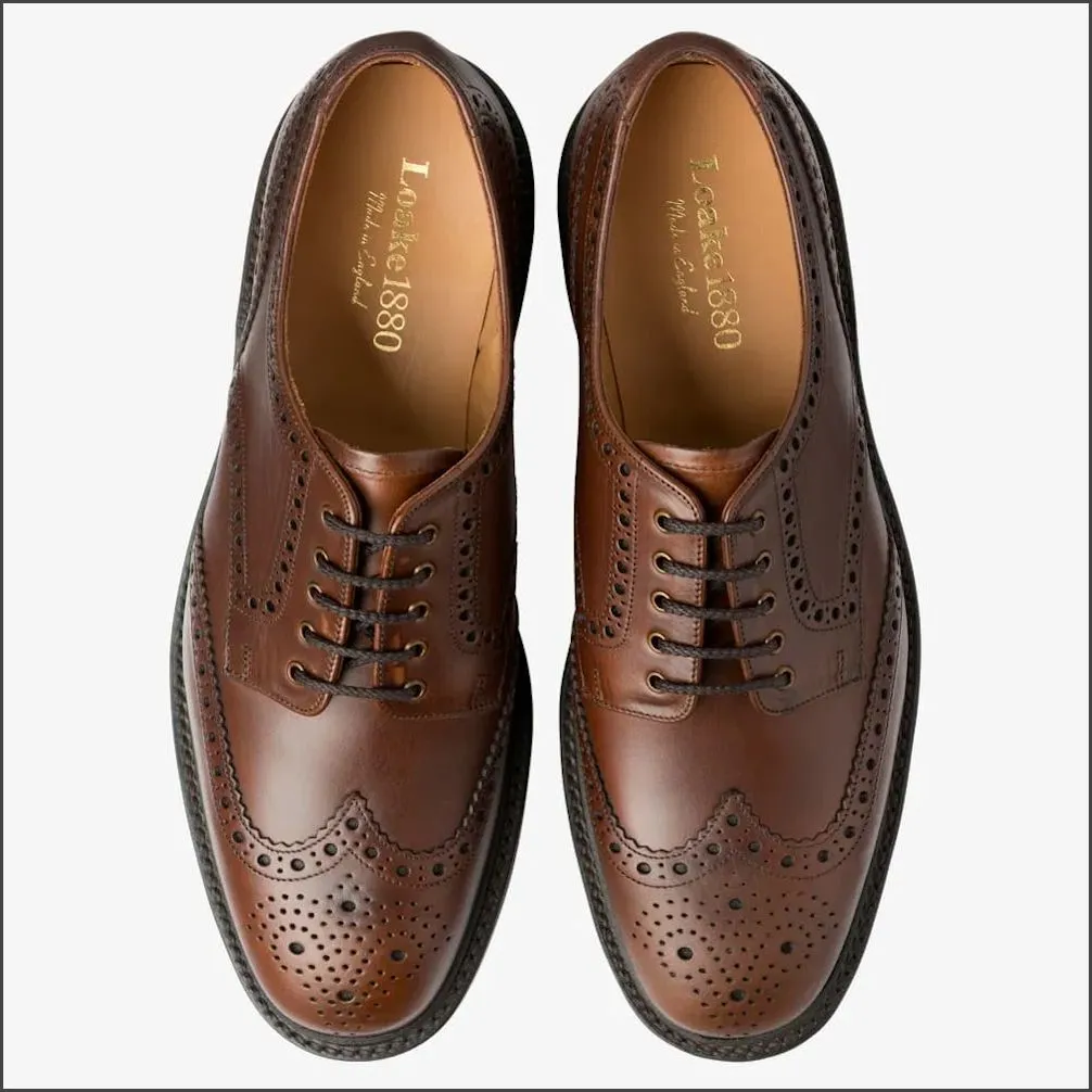 Loake Chester Brown Brogue Shoe Rubber Sole*