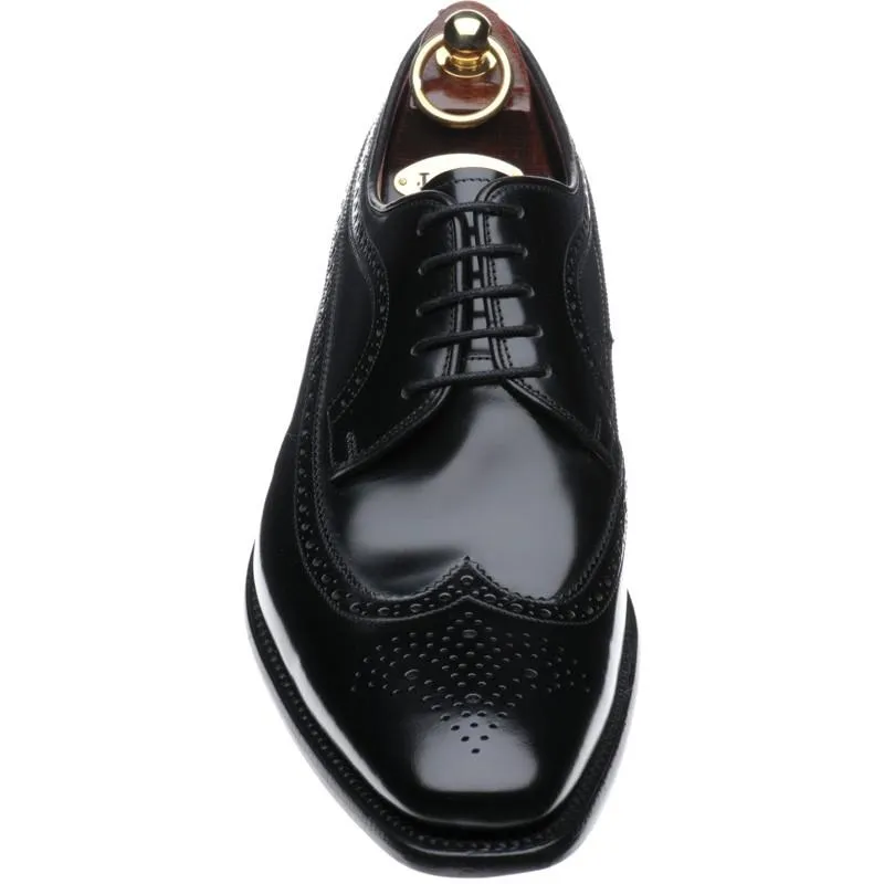 LOAKE Clint Brogue Derby shoe - Black Polished