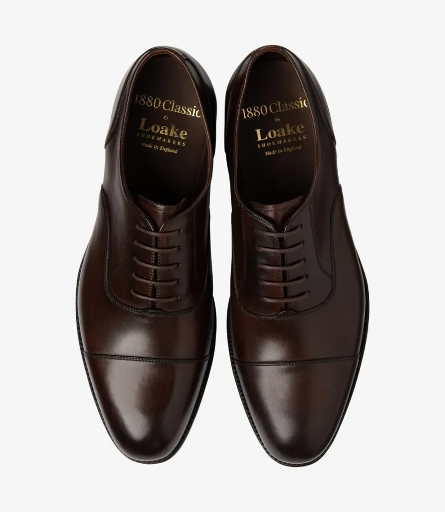 LOAKE - Stonegate Premium Toe Cap Shoe - Scorched Walnut