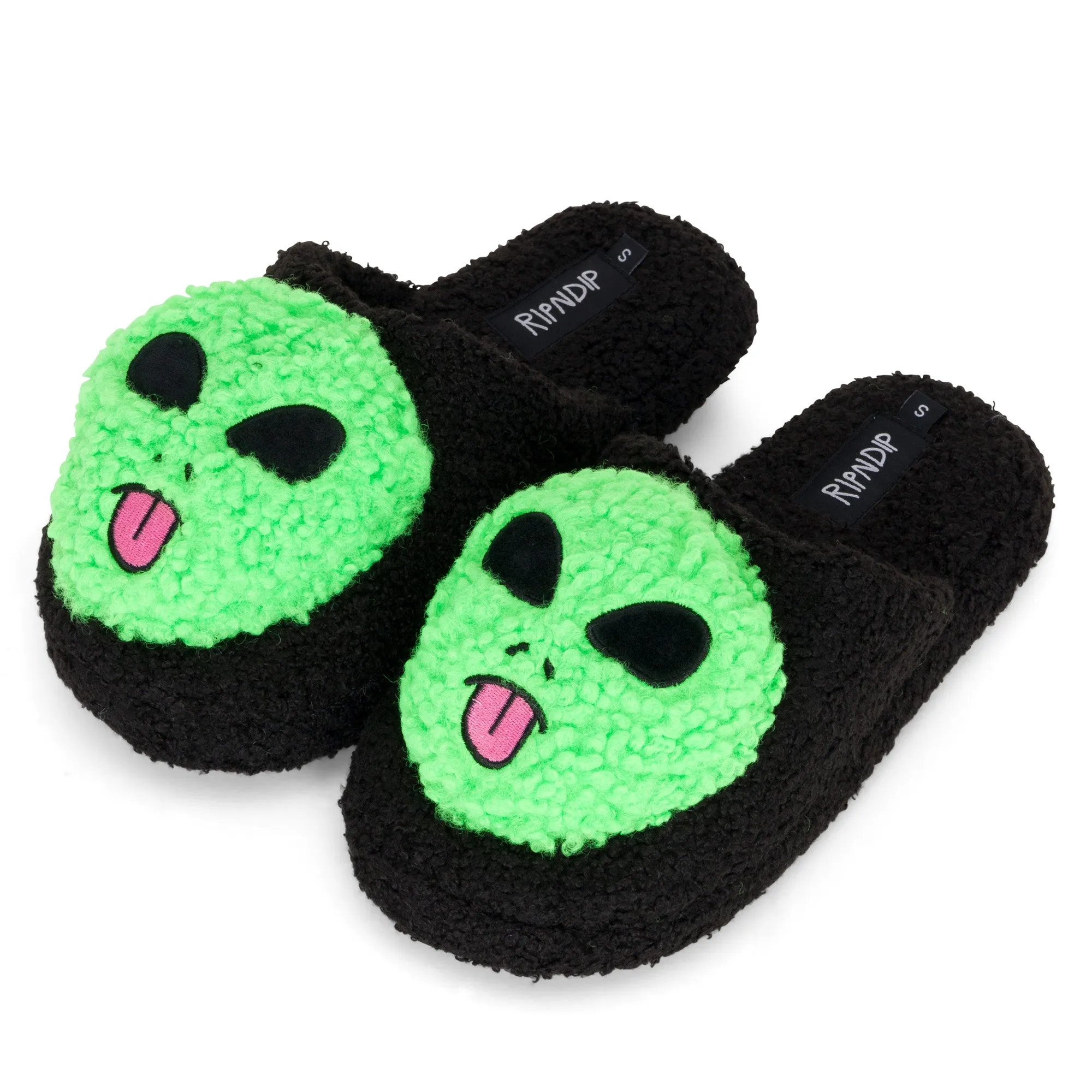 Lord Alien Plush Face House Slippers (Black)