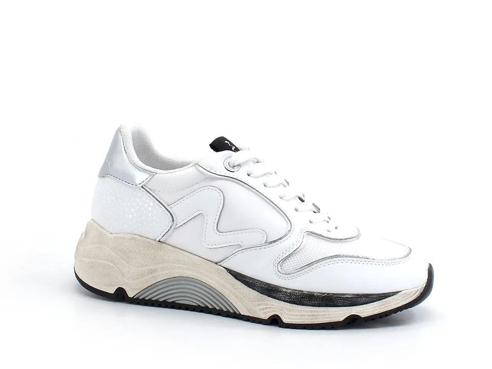 MANILA GRACE Sneaker Running Bicolor Bianco Argento S655