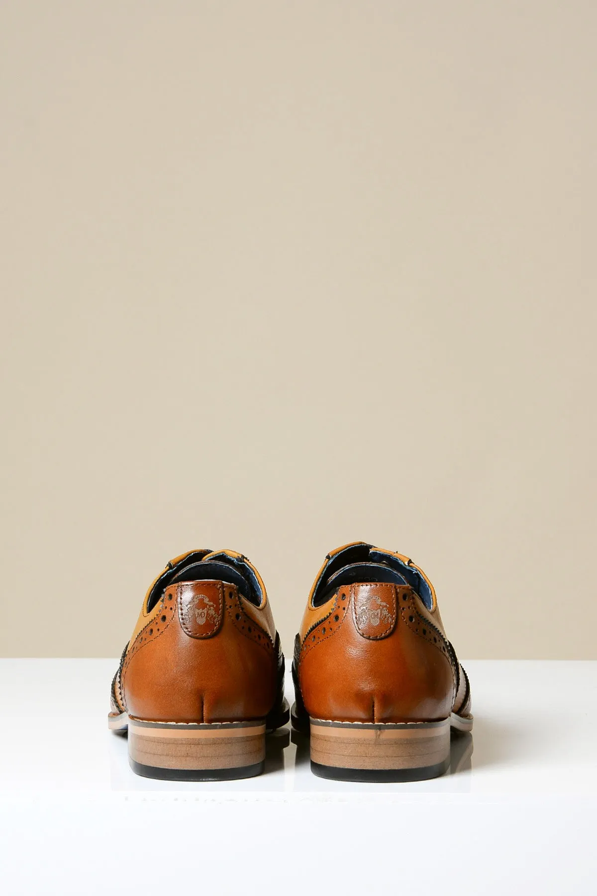 MARCO - Tan Leather Oxford Wingtip Shoe