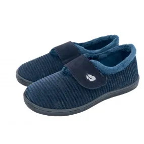 Mens Bedroom Slippers Navy Cord Strap Over Pluma flex Memory Foam 12278