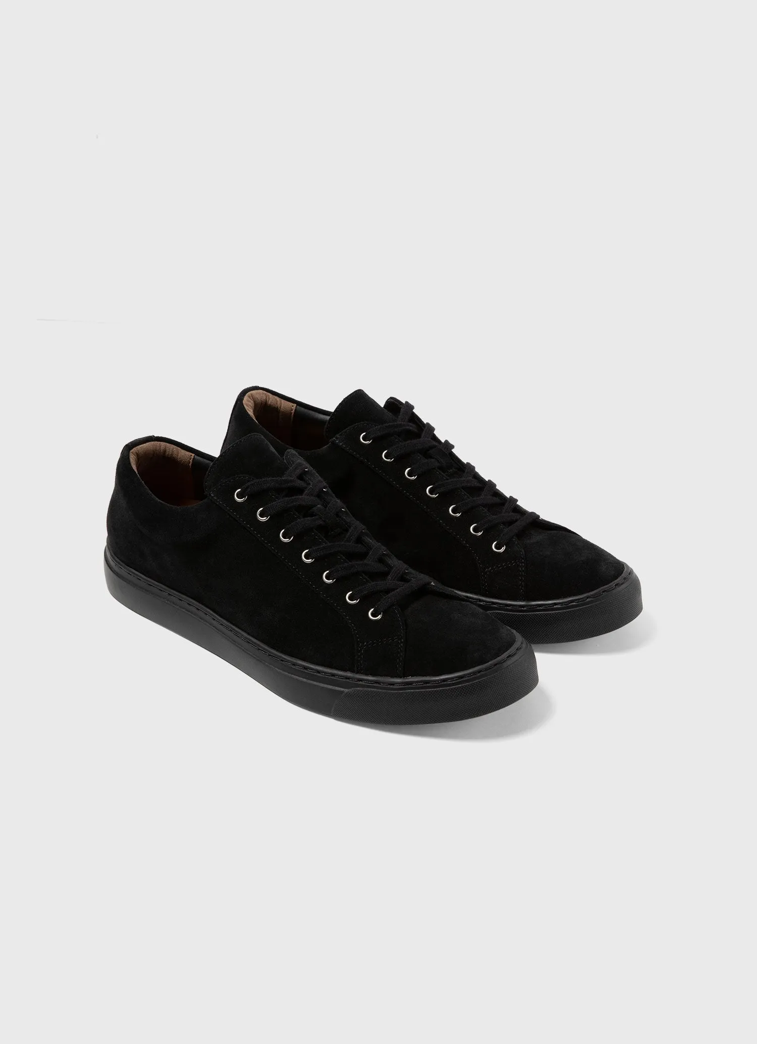 Men's Suede Tennis Shoe in Black