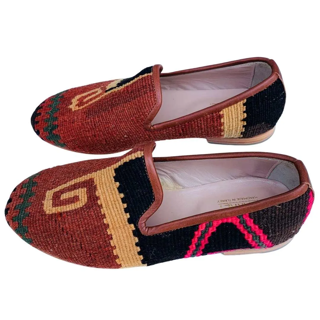 Men's Turkish Kilim Loafers | Rust & Gold