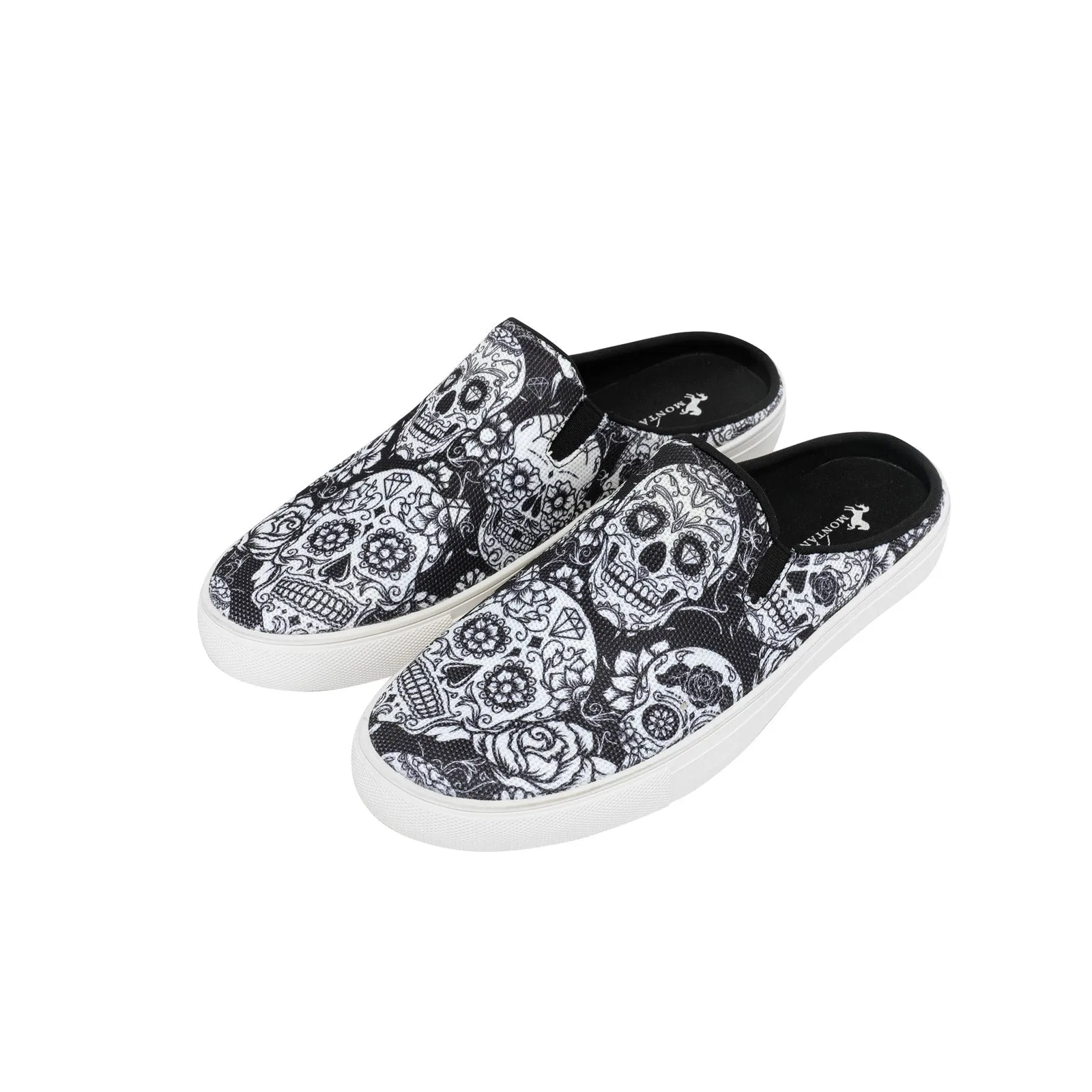 Montana West Sugar Skull Print Collection Sneaker Slides