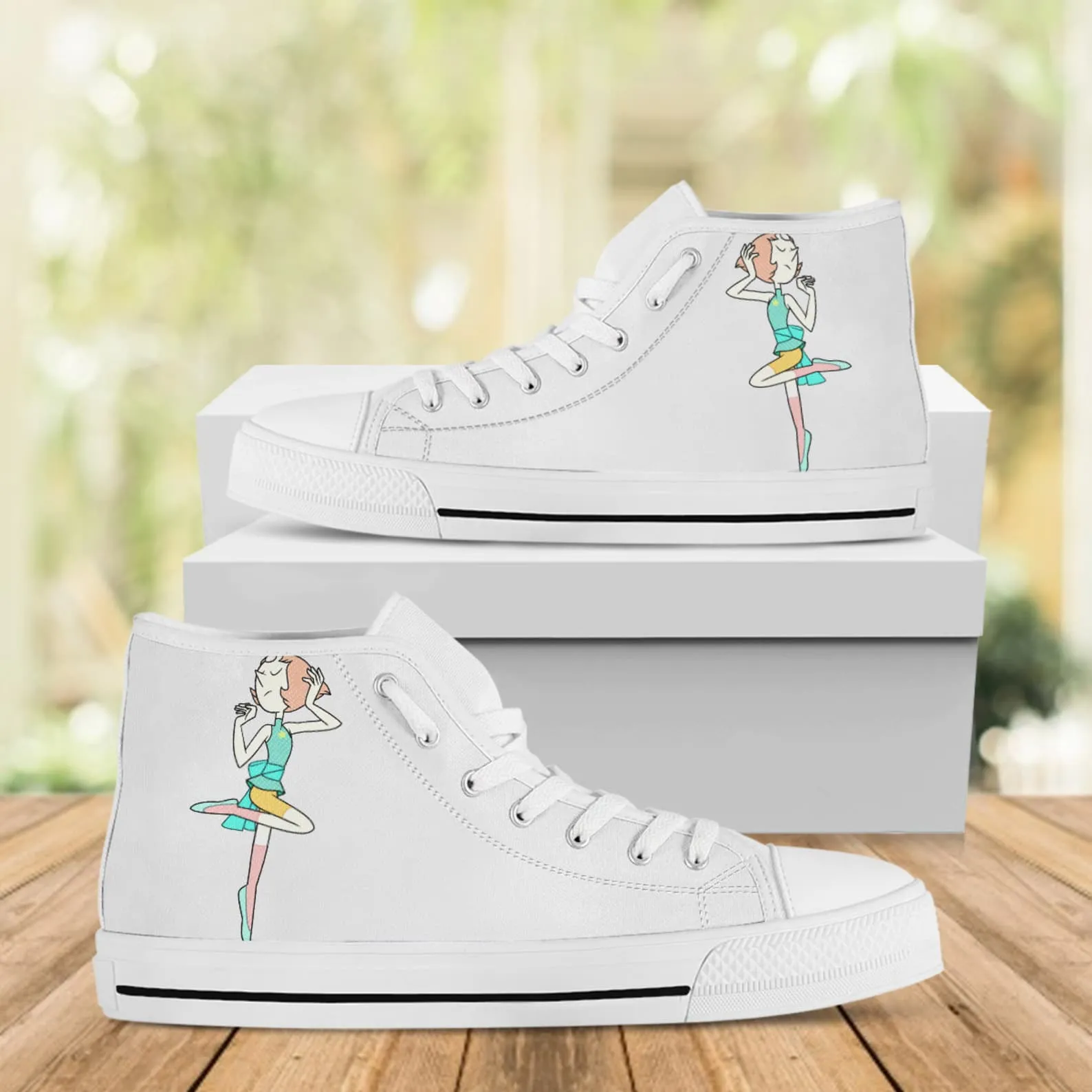 Pearl Custom Shoes, Steven Universe Movie, Cartoon Hightops, Cartoon Network Shoes, Custom Hi Tops, Steven Universe Cartoon Character