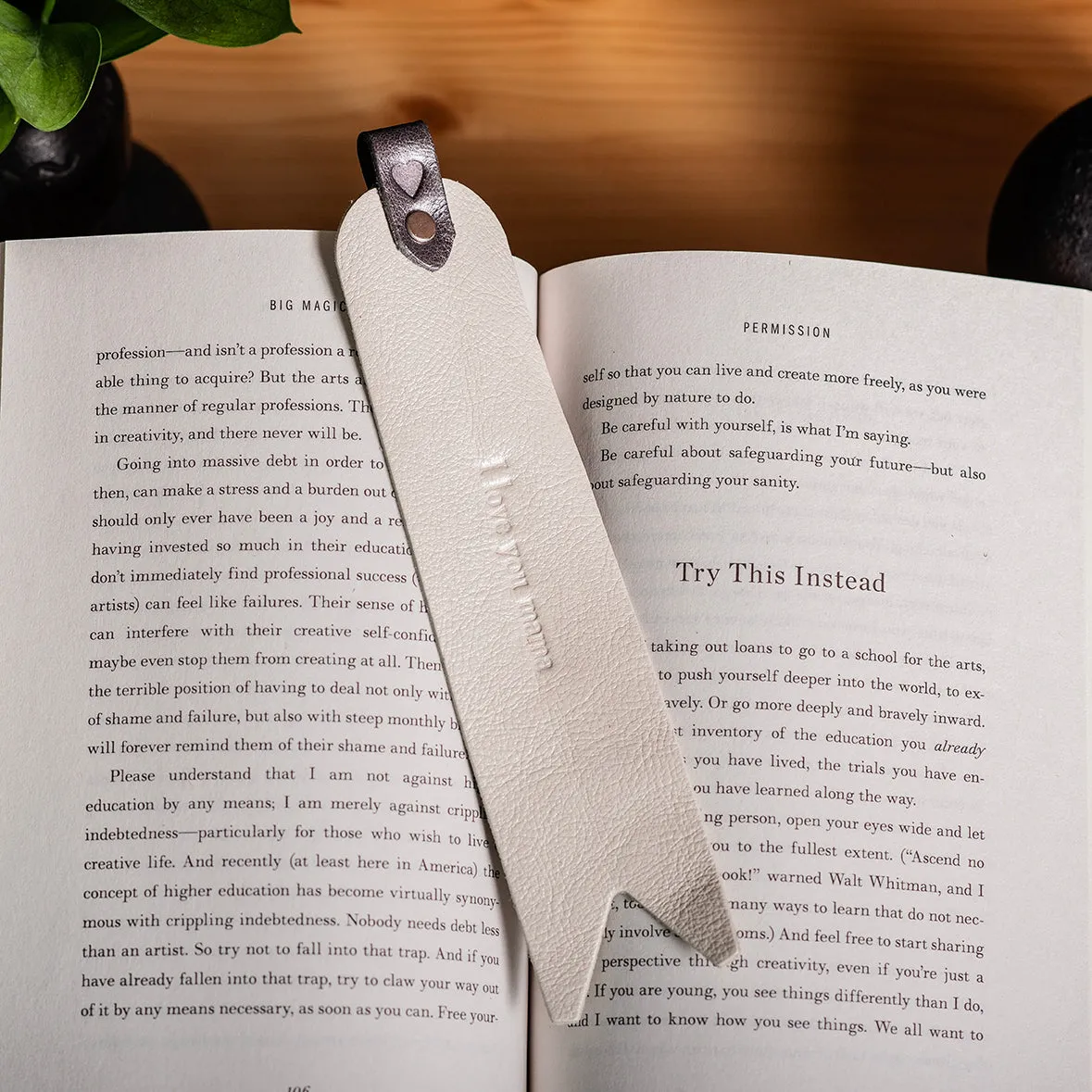 Personalized Leather Bookmark