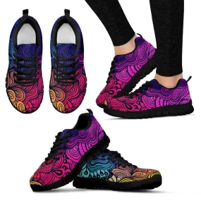 Purple Swirl Rainbow Festival Womens Sneaker Shoes