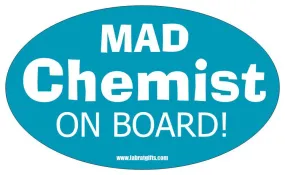 "Mad Chemist On Board" - Oval Sticker