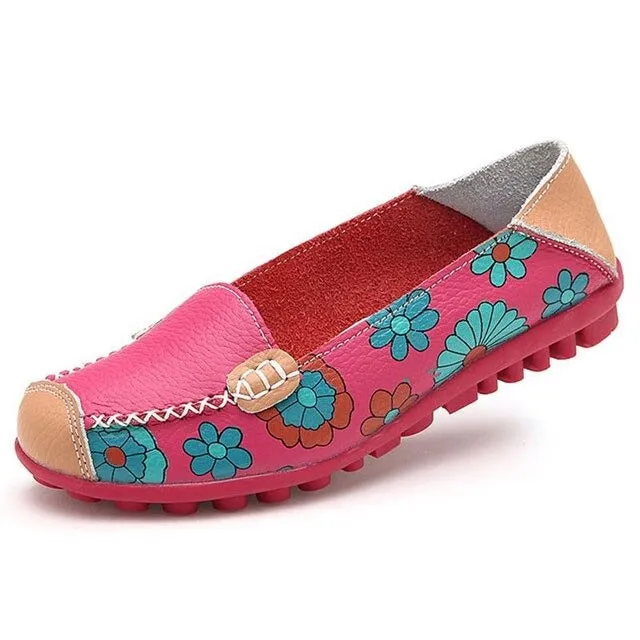 Spring Flower Printed Loafers