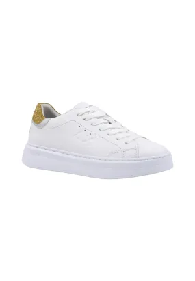 SUN68 Grace Leather Sneaker Donna Bianco Oro Z43225