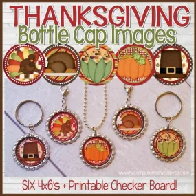 Thanksgiving Bottle Cap PRINTABLE   Game Board