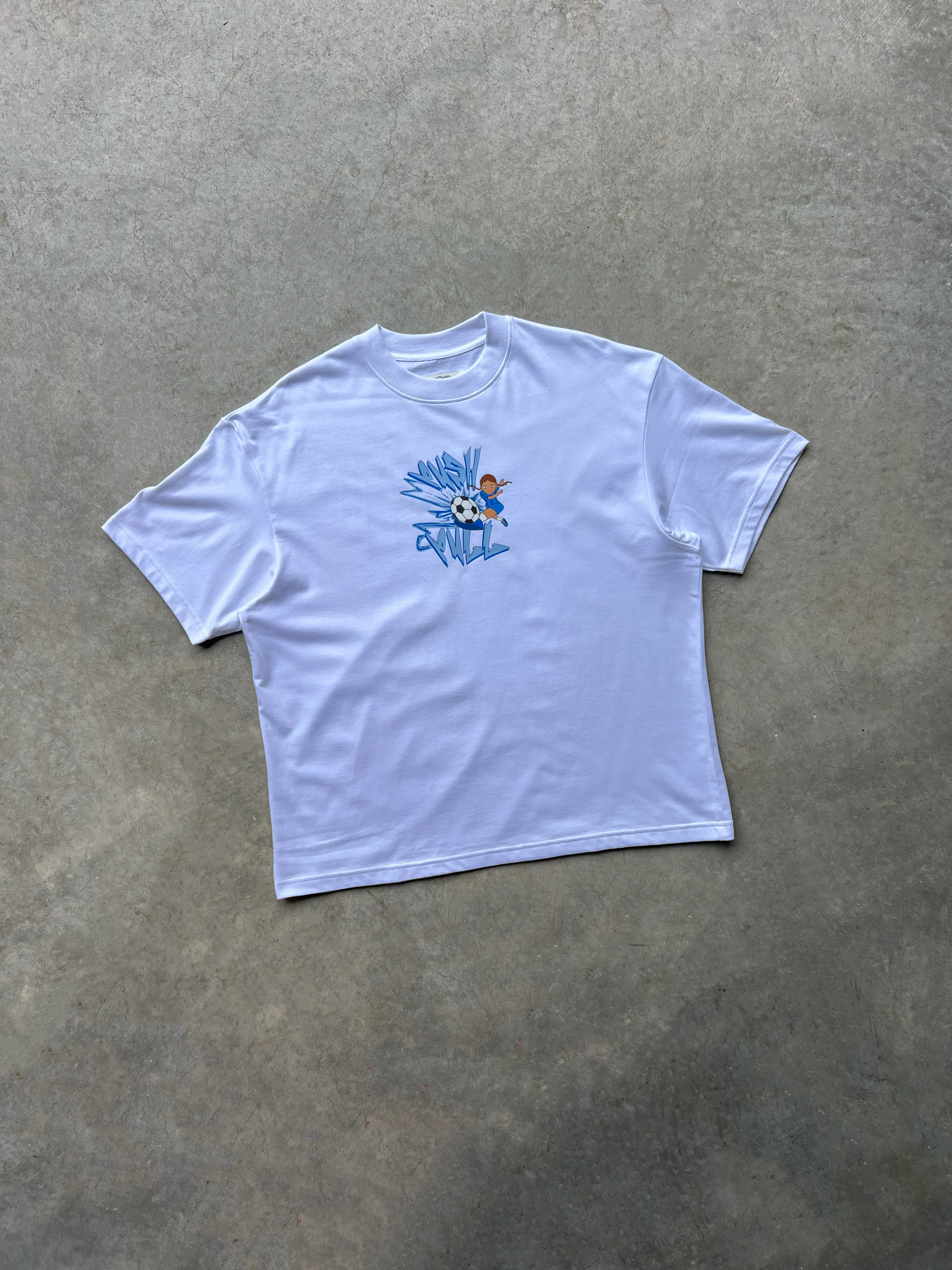 WHITE SOCCER GRAPHIC TEE