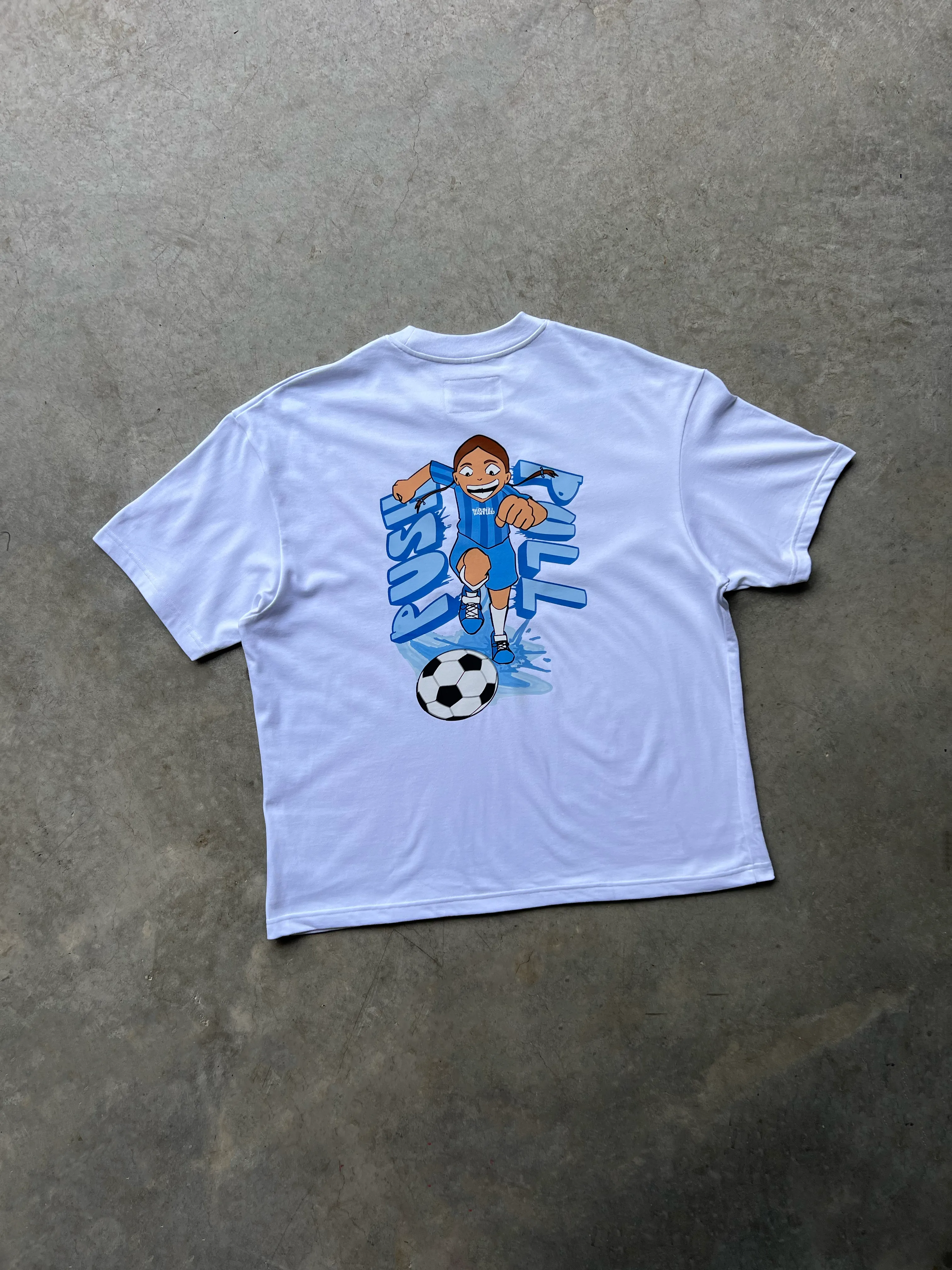 WHITE SOCCER GRAPHIC TEE