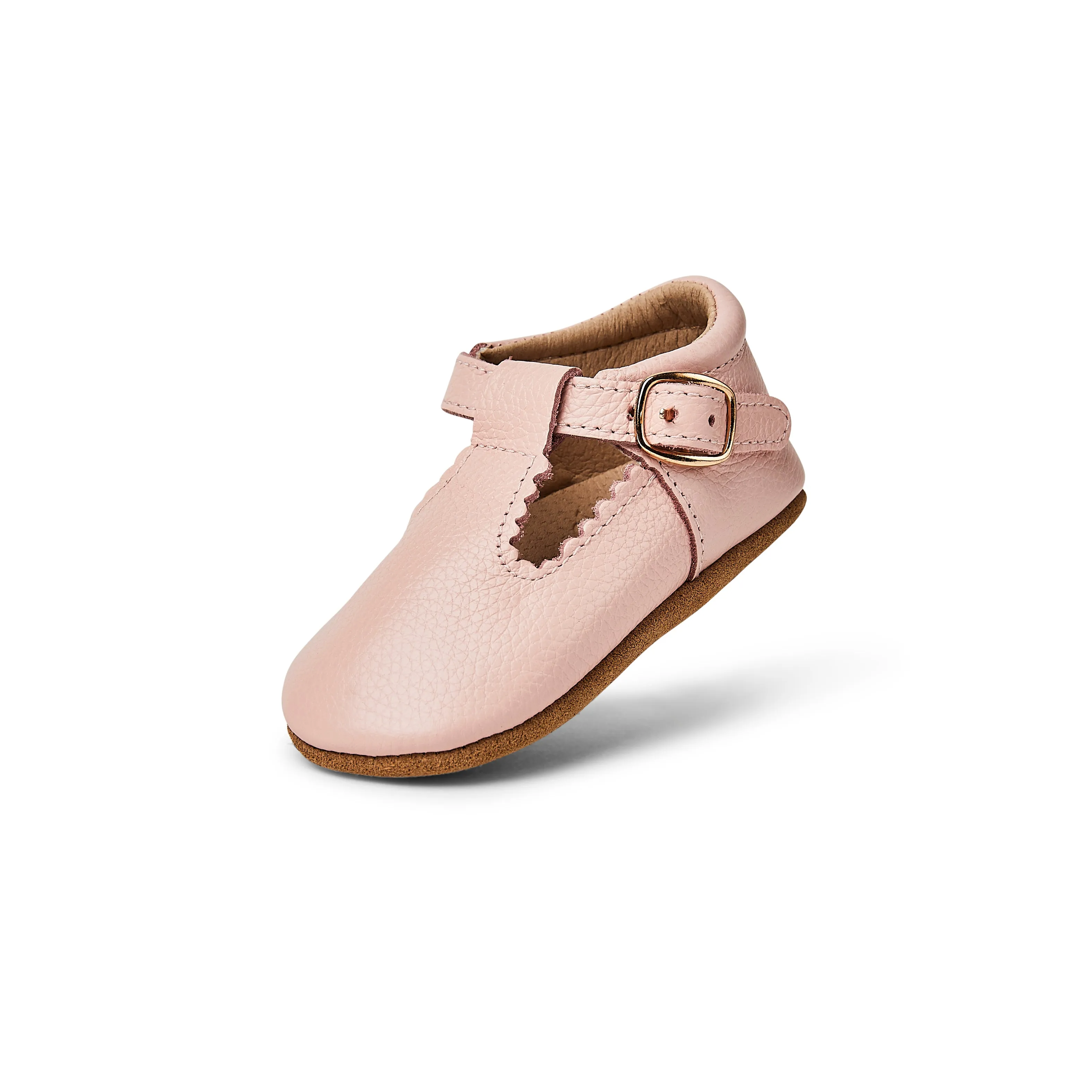 Wisp Pink Leather Baby T Bar Shoe